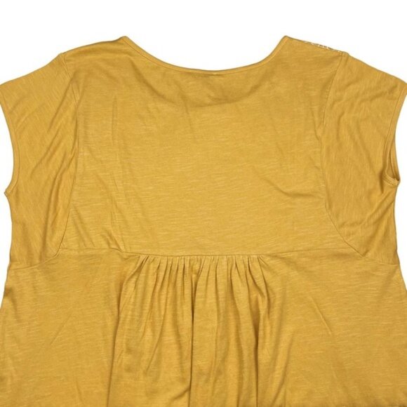 NWT ELLA MOSS Anthropologie Embroidered T-Shirt Sz XL Yellow - Picture 4 of 4